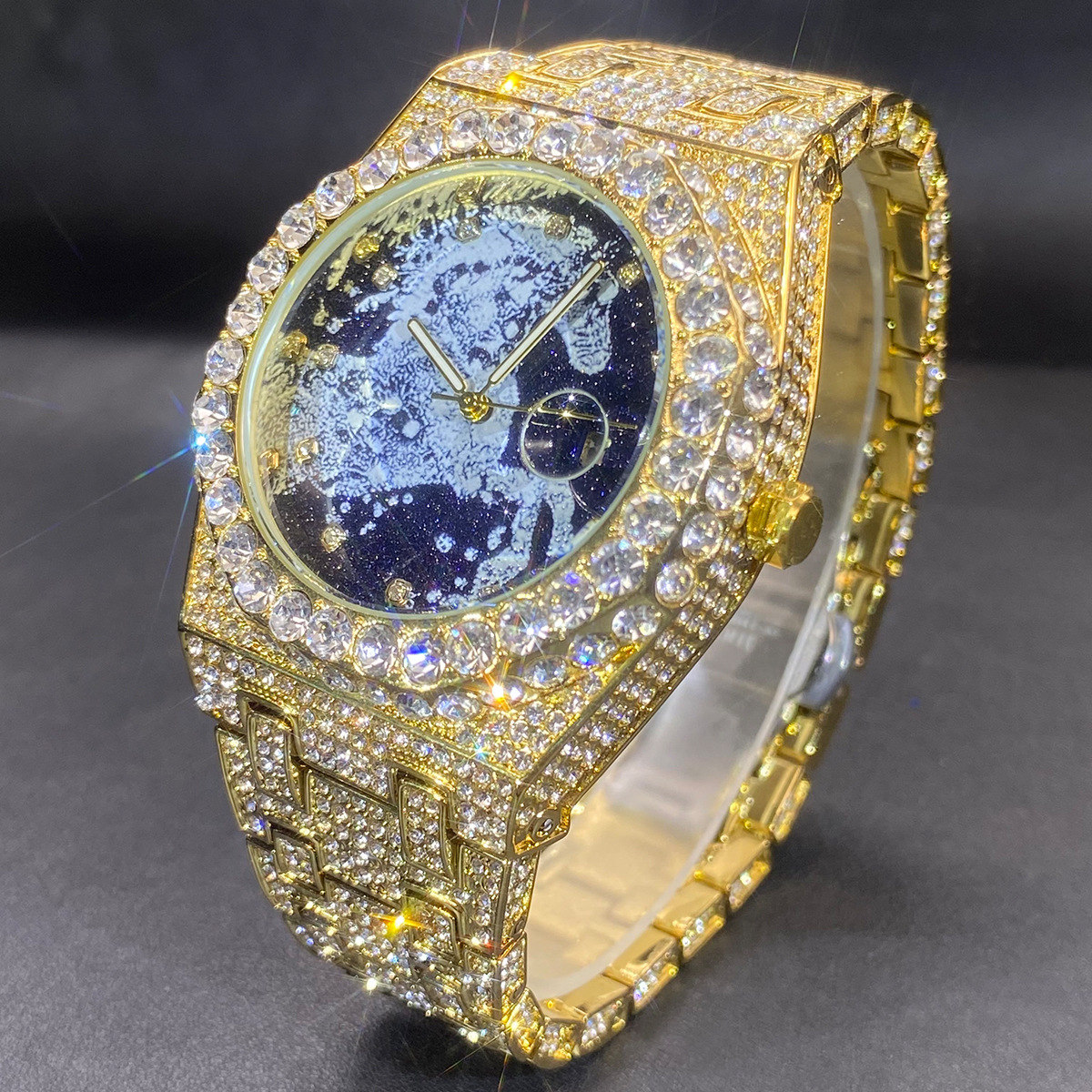 Year Horse Starry Sky Horse Motif and Full Moissanite Setting Watch