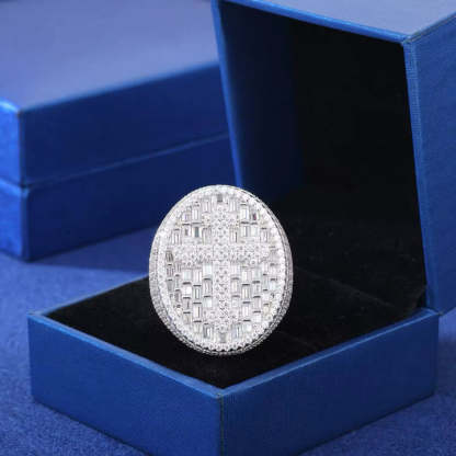 New Hip-Hop Moissanite Cross Ring