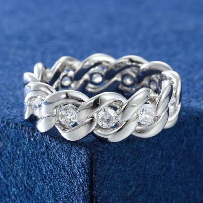 Moissanite Simple Cuban Ring