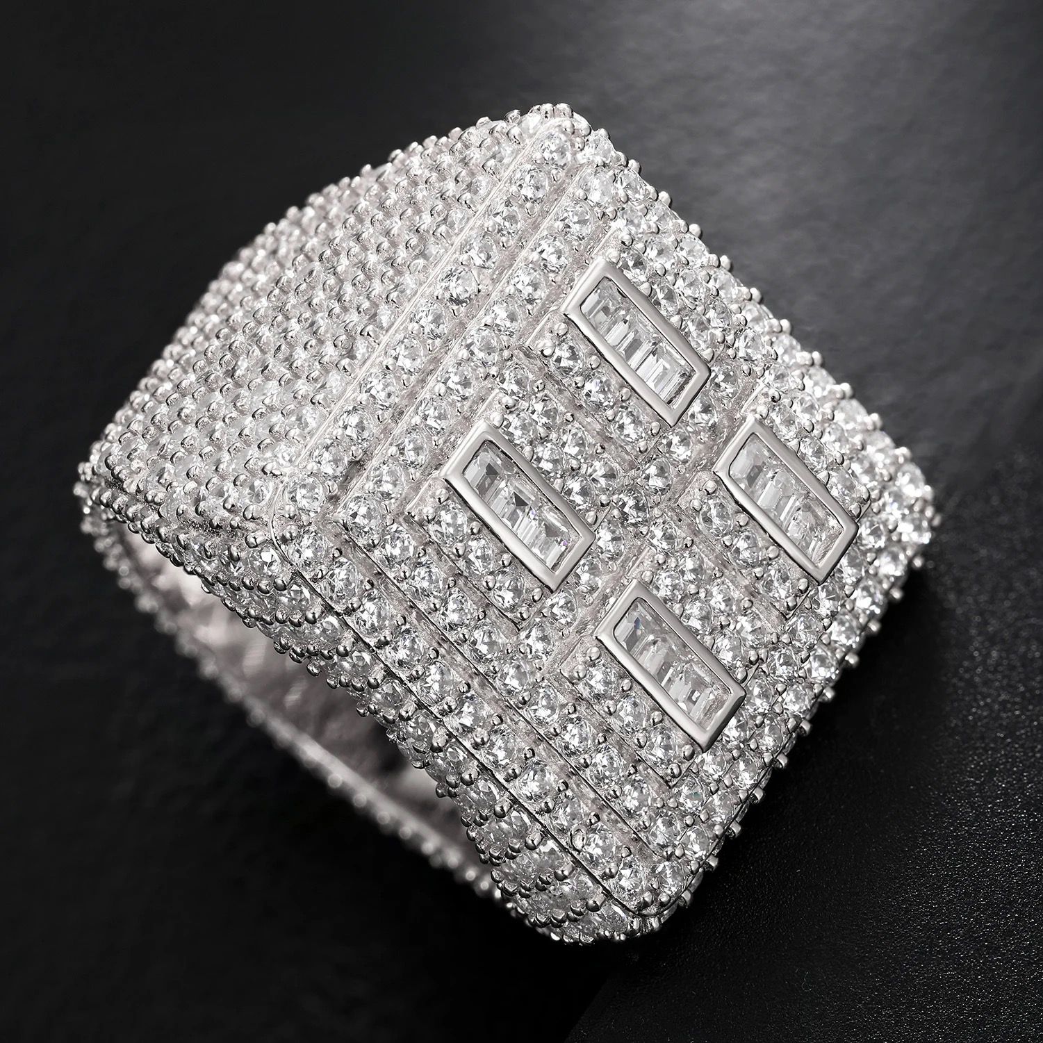Moissanite Luxury Square Geometric Ring