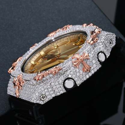 Iced Out Moissanite Cross Bust Down Bezel for GA2100