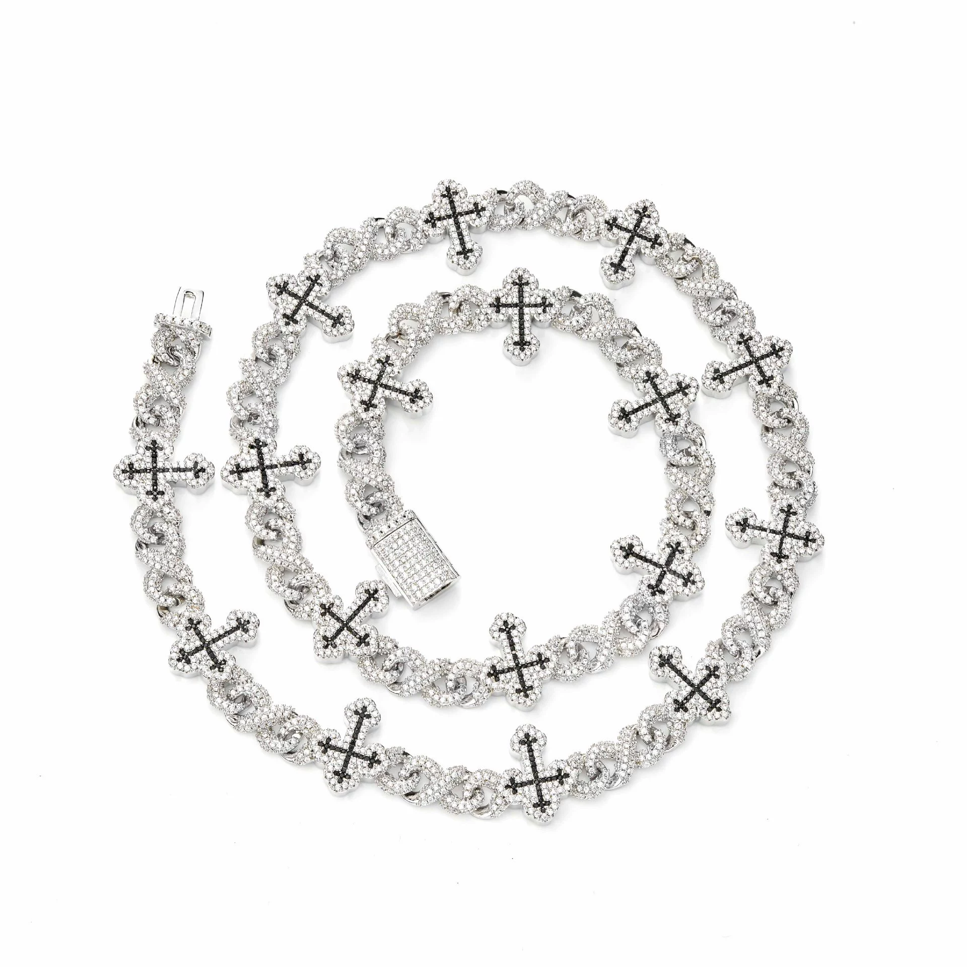 20mm S925 Moissanite Cross Infinity Cuban Chain