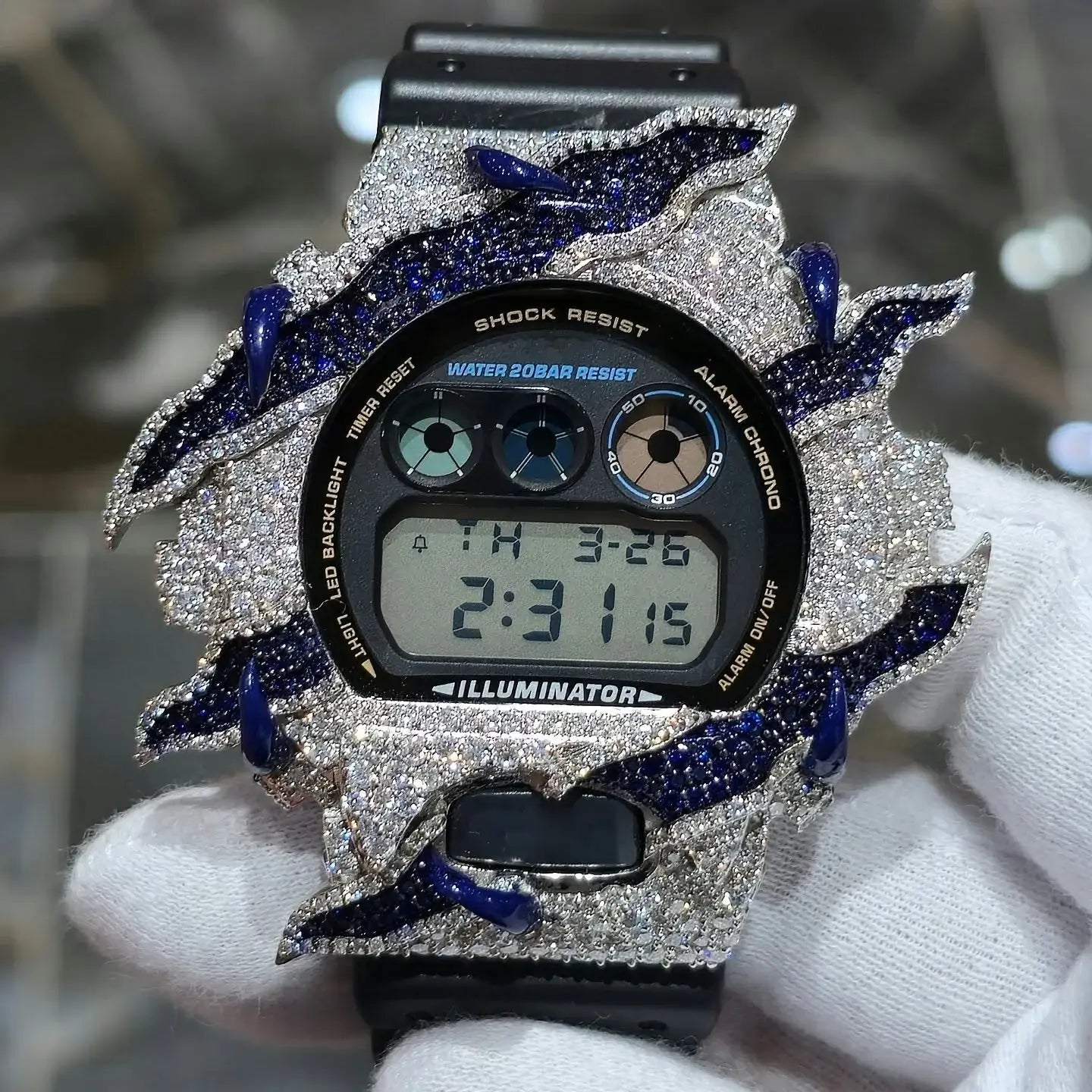 S925 Moissanite Flame Watch Case for DW6900 SERIES