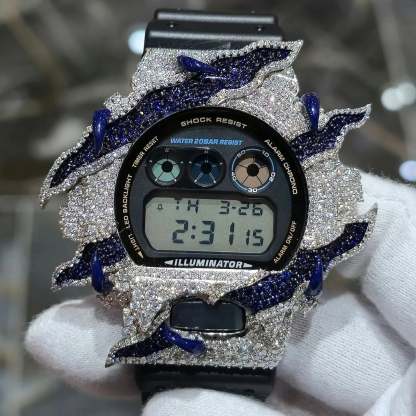S925 Moissanite Flame Watch Case for DW6900 SERIES