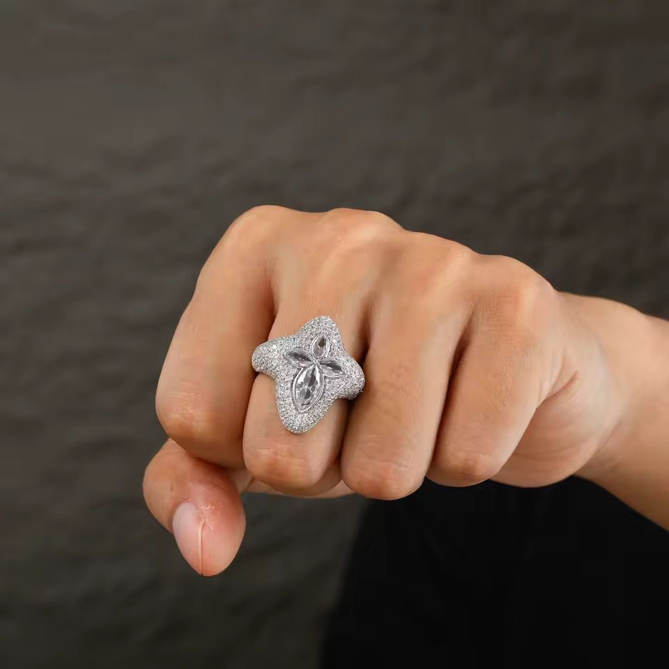 Moissanite Four-Leaf Clover Ring