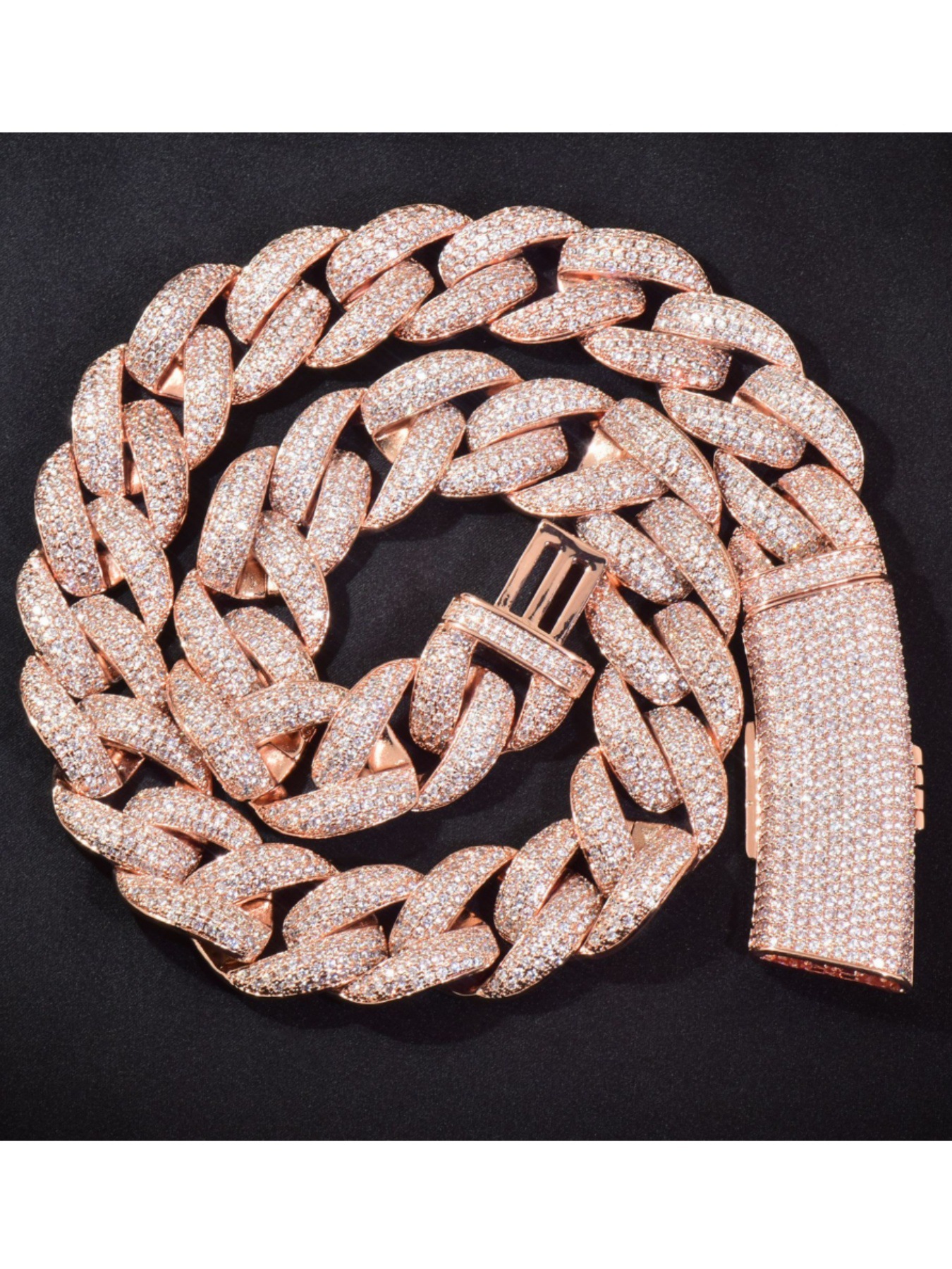 20mm S925 Moissanite Unique Trendy Pattern Cuban Chain