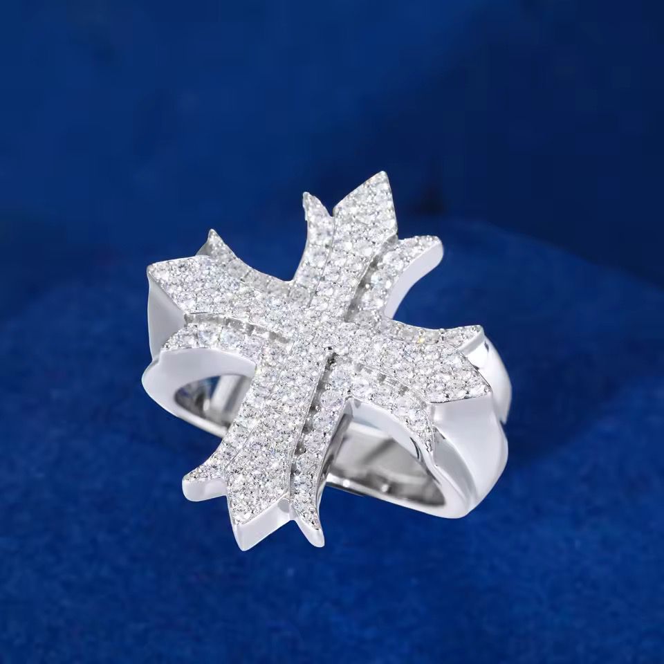 Moissanite Cross Ring