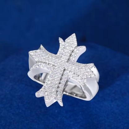 Moissanite Cross Ring