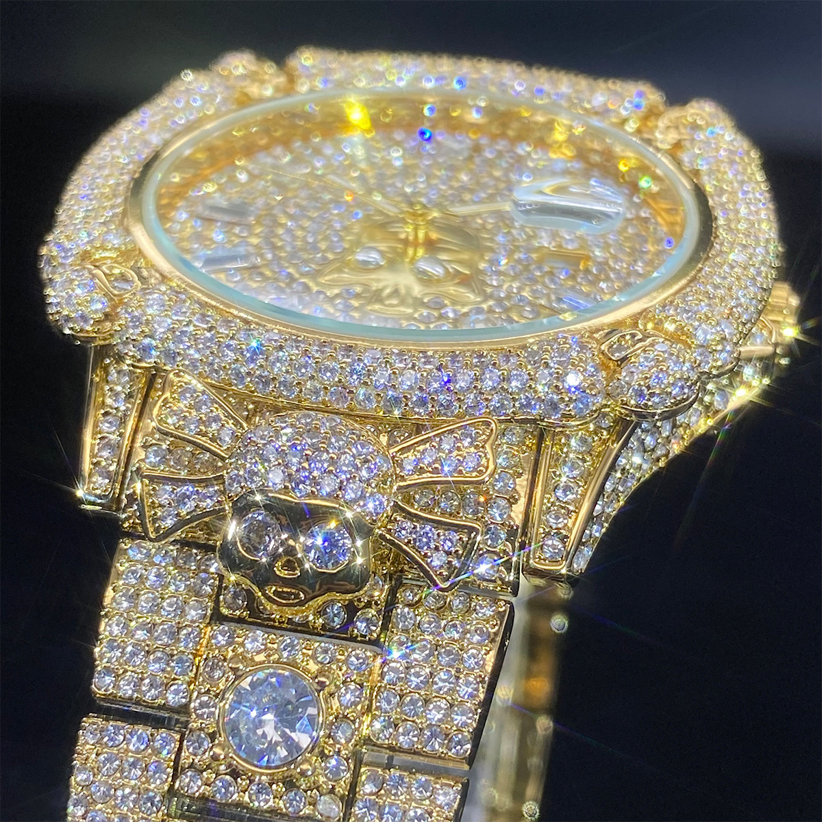 Moissanite Exquisitely Designed Opulent Skull Watch