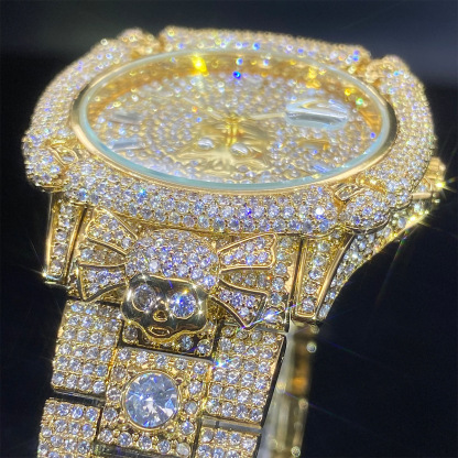 Moissanite Exquisitely Designed Opulent Skull Watch