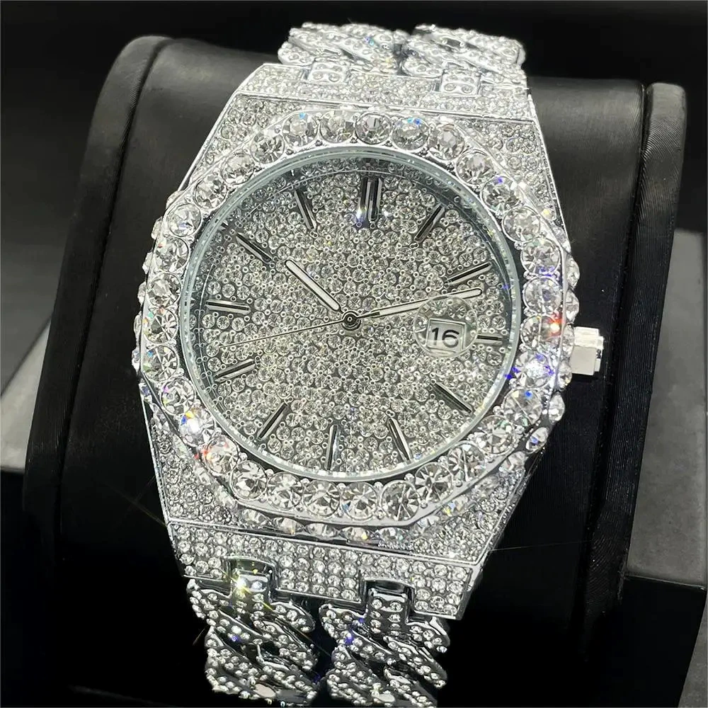 Iced-out Diamond Moissanite Watch