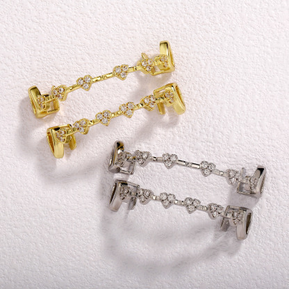 Fashionable Moissanite Gold Grillz – Heart Shaped Fully Diamond-Paved