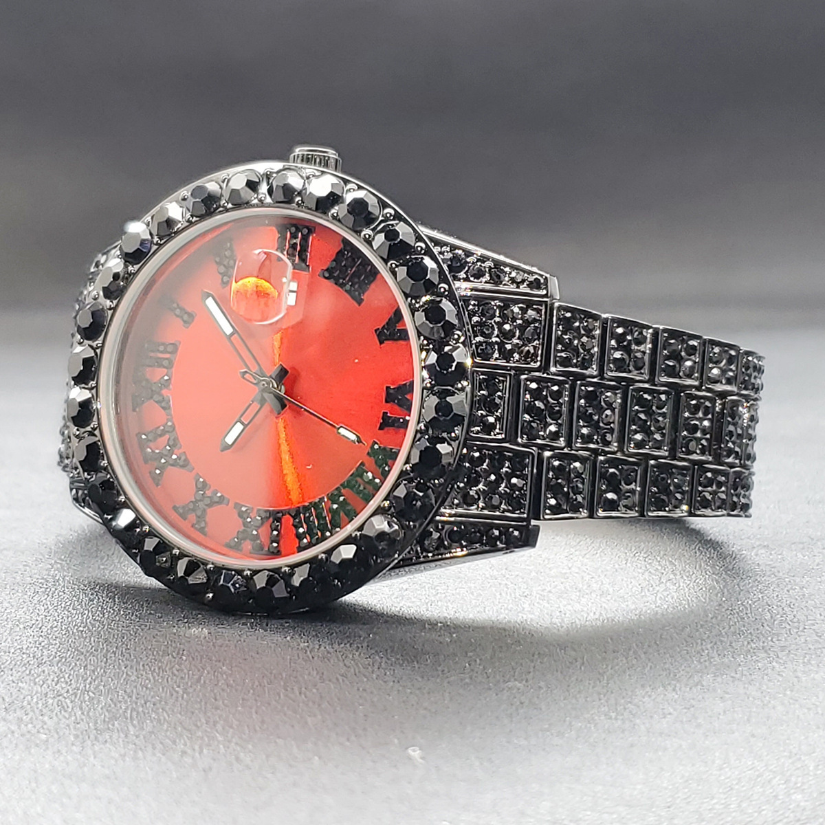 Square Moissanite Bold Roman Numeral Dial Watch