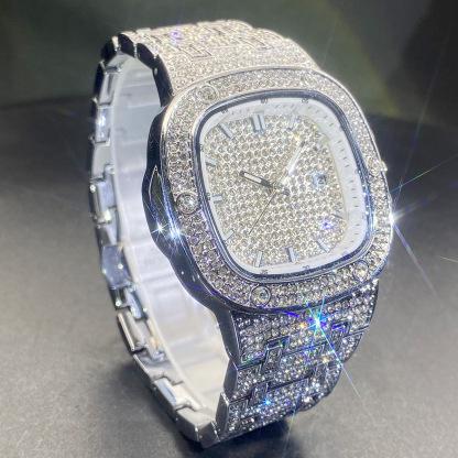 Moissanite Ultra-sparkling Square Quartz Full Diamond Setting Watch