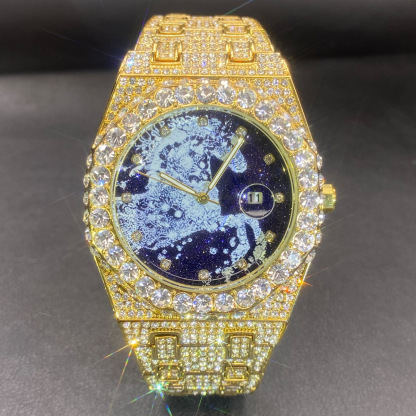 Year Horse Starry Sky Horse Motif and Full Moissanite Setting Watch