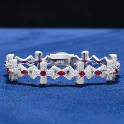 14MM Moissanite gemstone cross bracelet