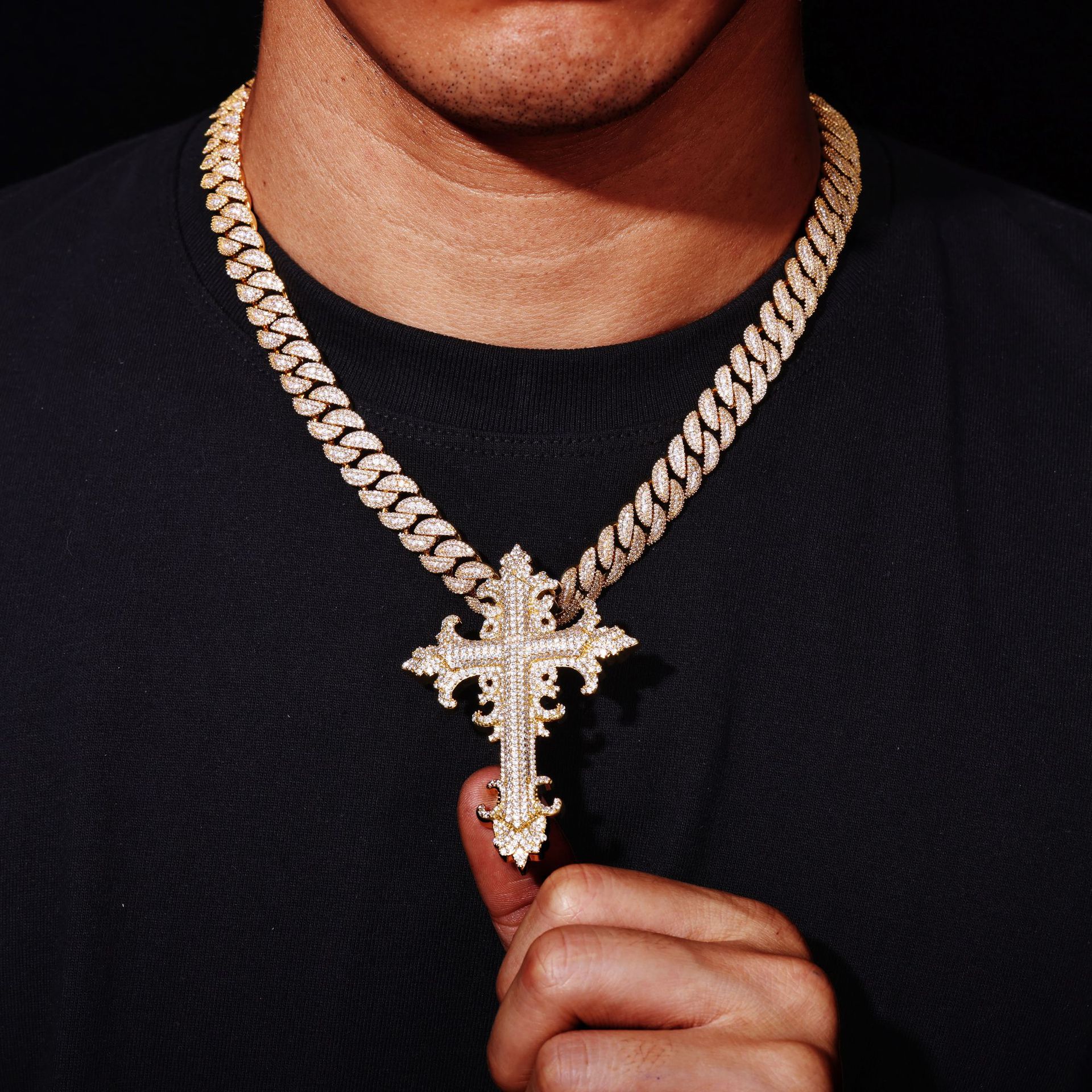 S925 Moissanite Trendy Cross Pendant