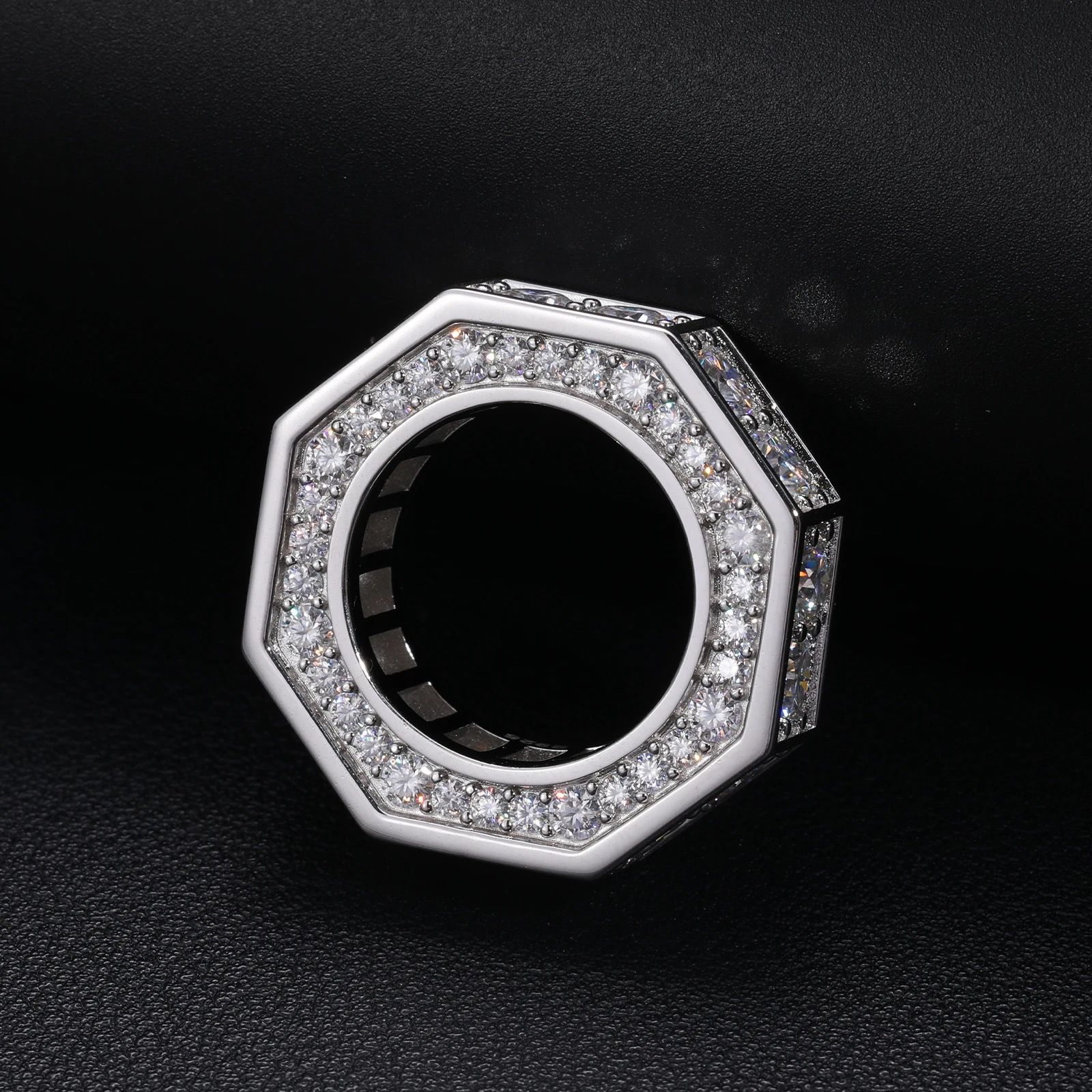 Moissanite Retro Geometric Octagonal Ring