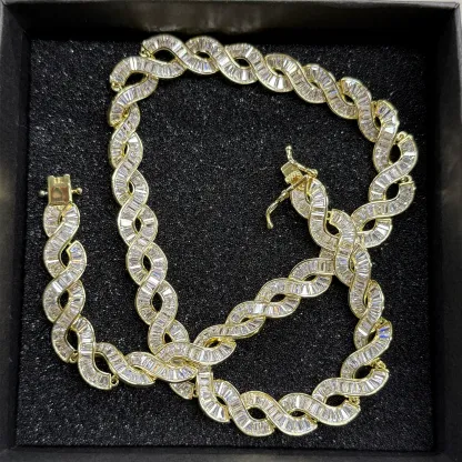 10mm S925 Moissanite DNA Helix Chain