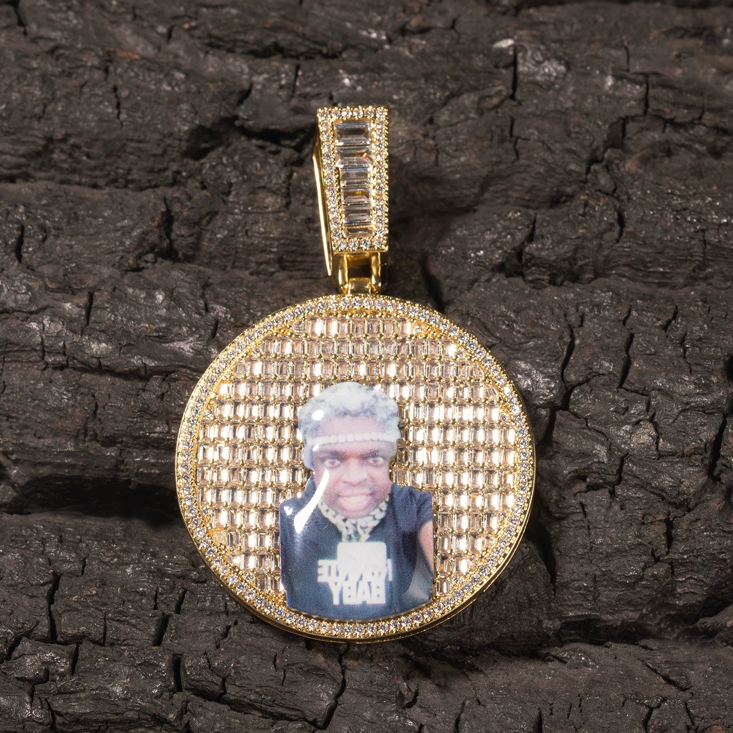 Custom Moissanite Photo Memory Locket Pendant