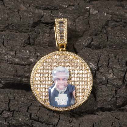 Custom Moissanite Photo Memory Locket Pendant
