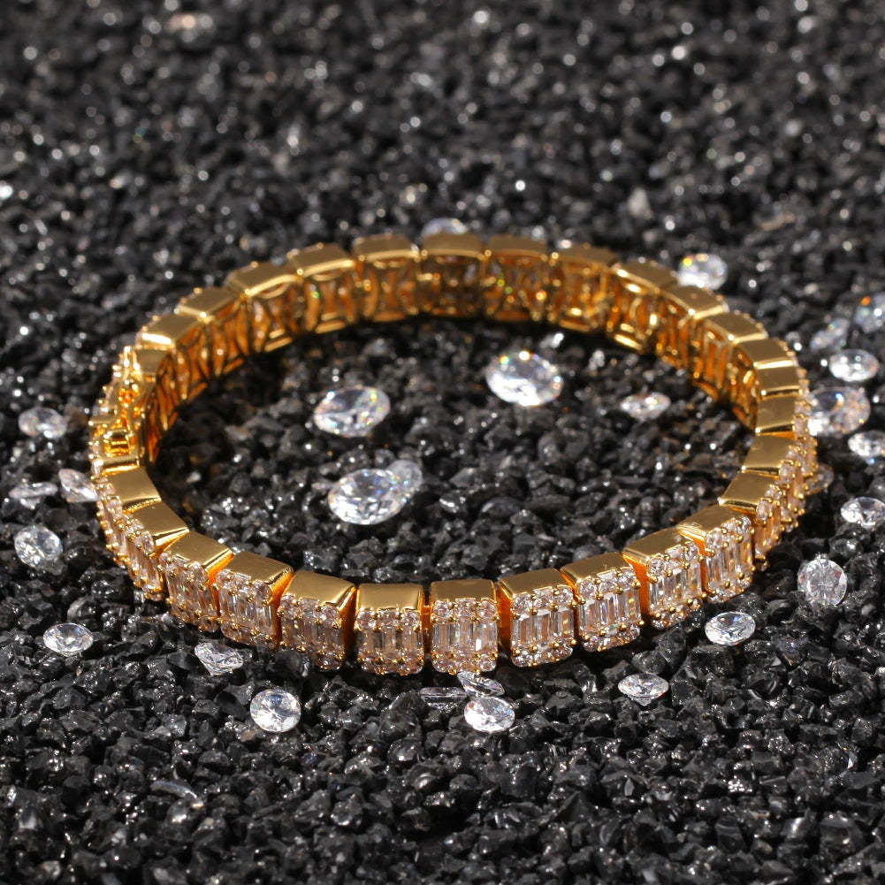 8.6mm Moissanite Baguette Tennis Bracelet