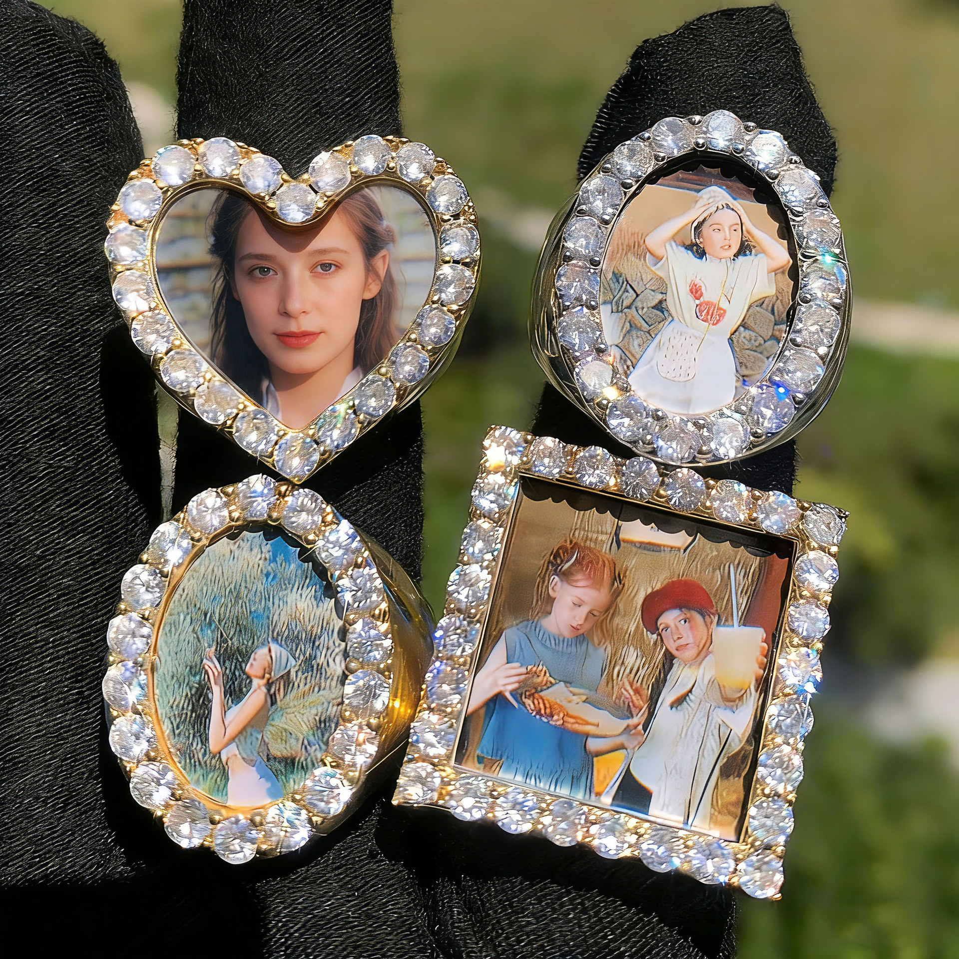 Moissanite Custom Photo Ring