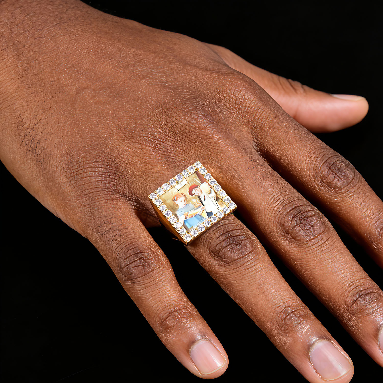 Moissanite Custom Photo Ring