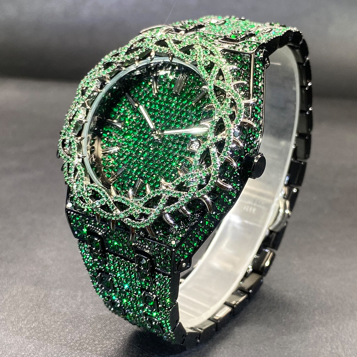 Moissanite Paved Thorn Design Watch