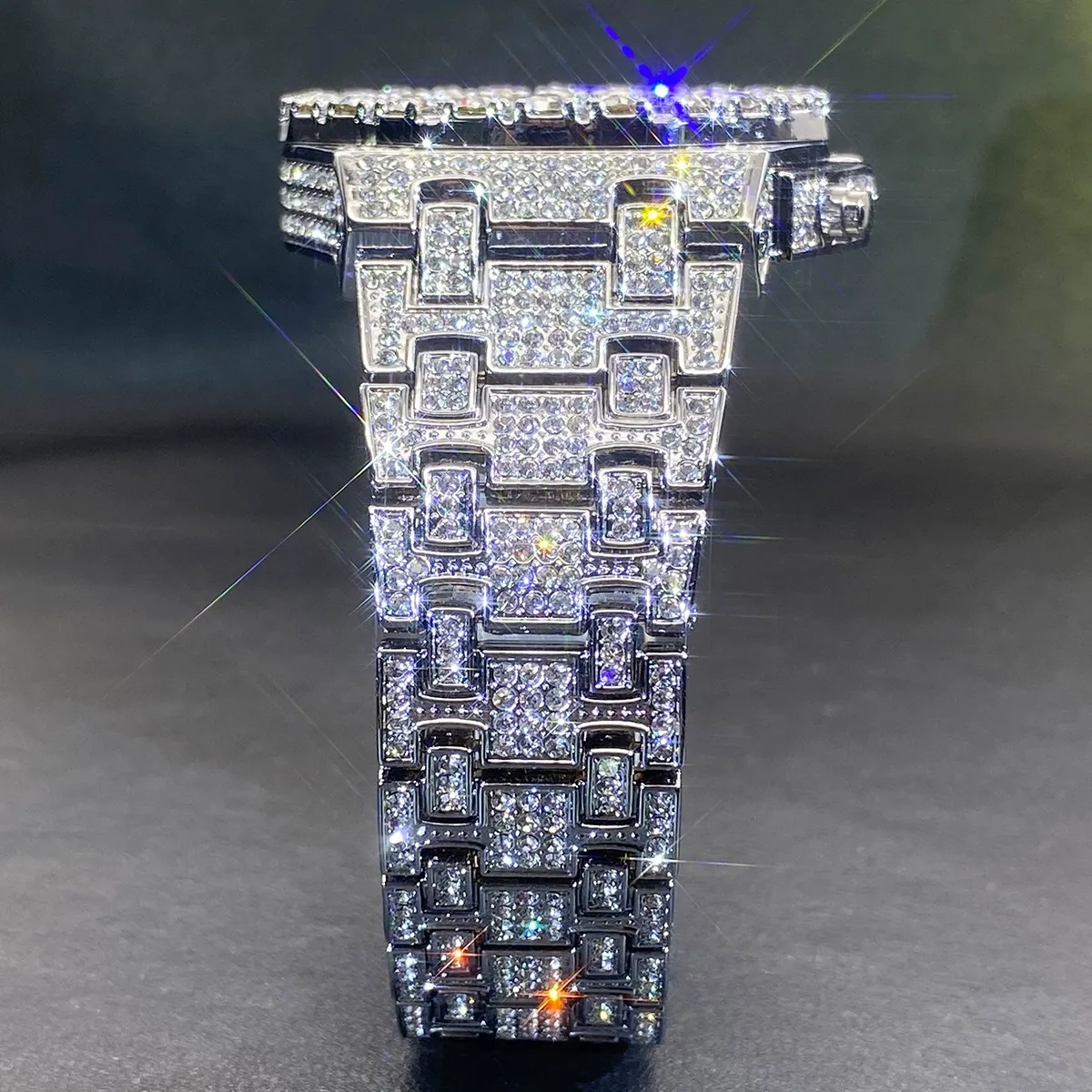 Niche-design moissanite watch with Arabic numeral markers
