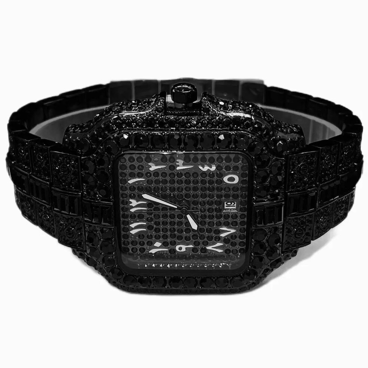 Square Moissanite Unique Arabic Numerals Watch  Setting