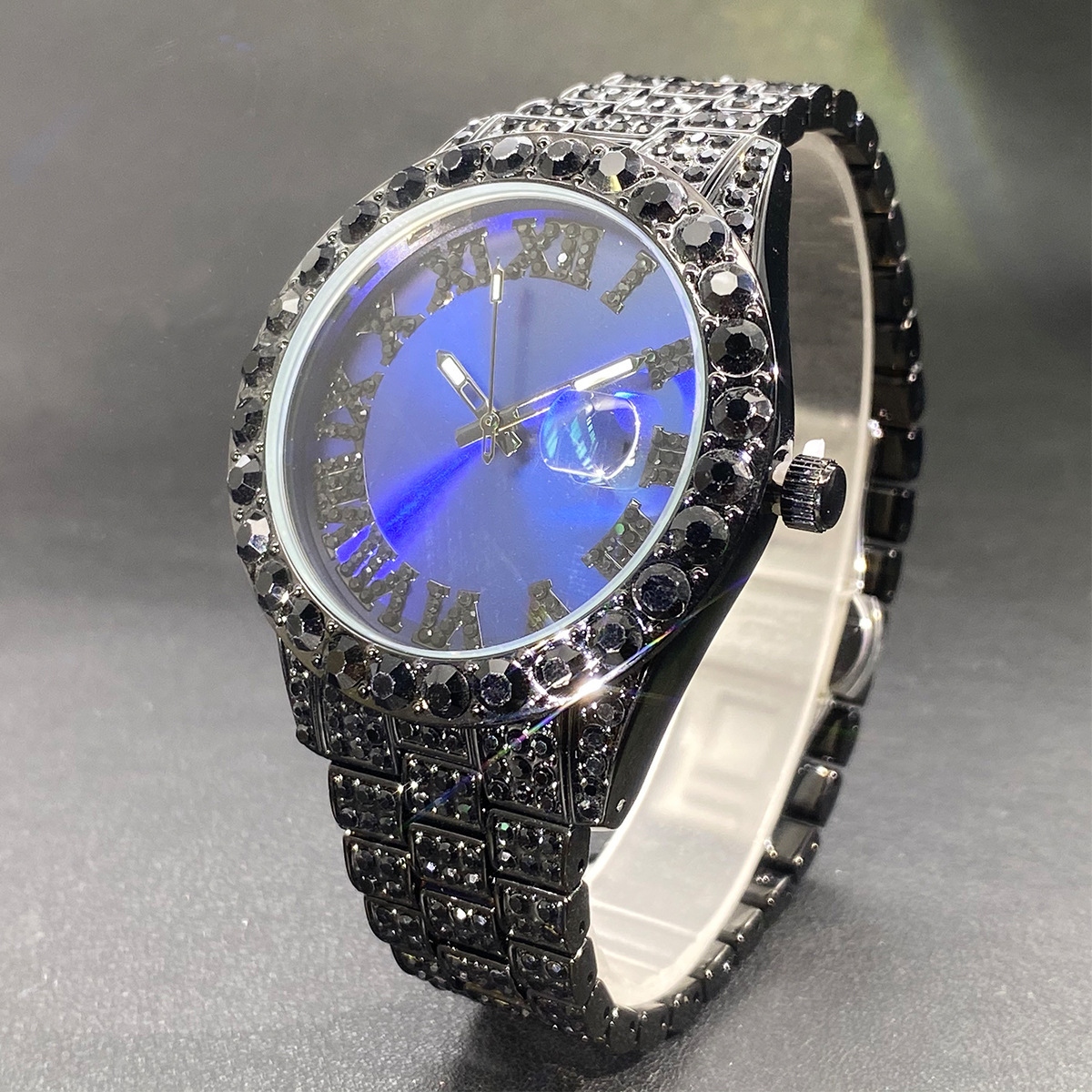 Square Moissanite Bold Roman Numeral Dial Watch