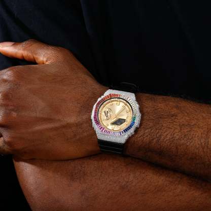 Colorful Baguette Moissanite Bust Down Bezel for GA2100