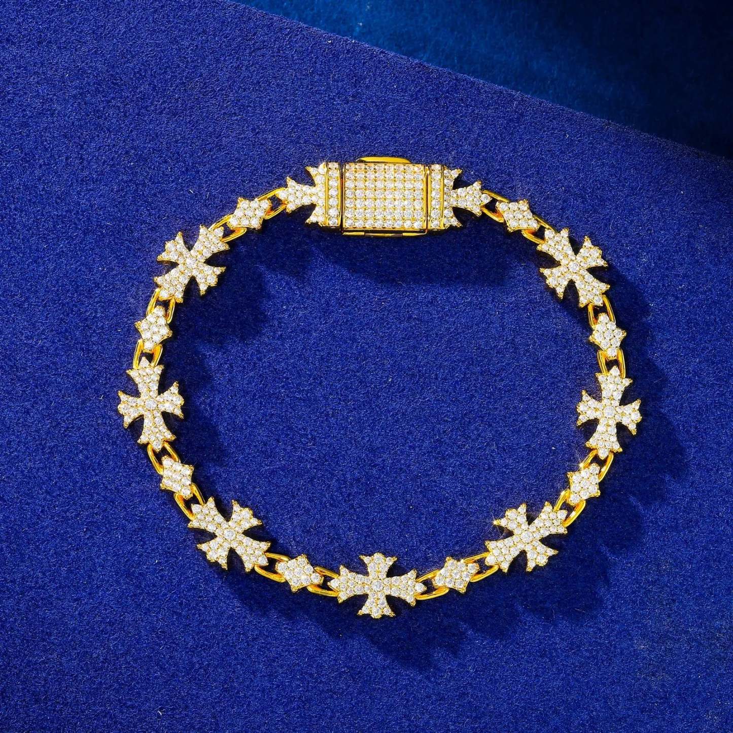10MM Moissanite Rhombic Cross Bracelet