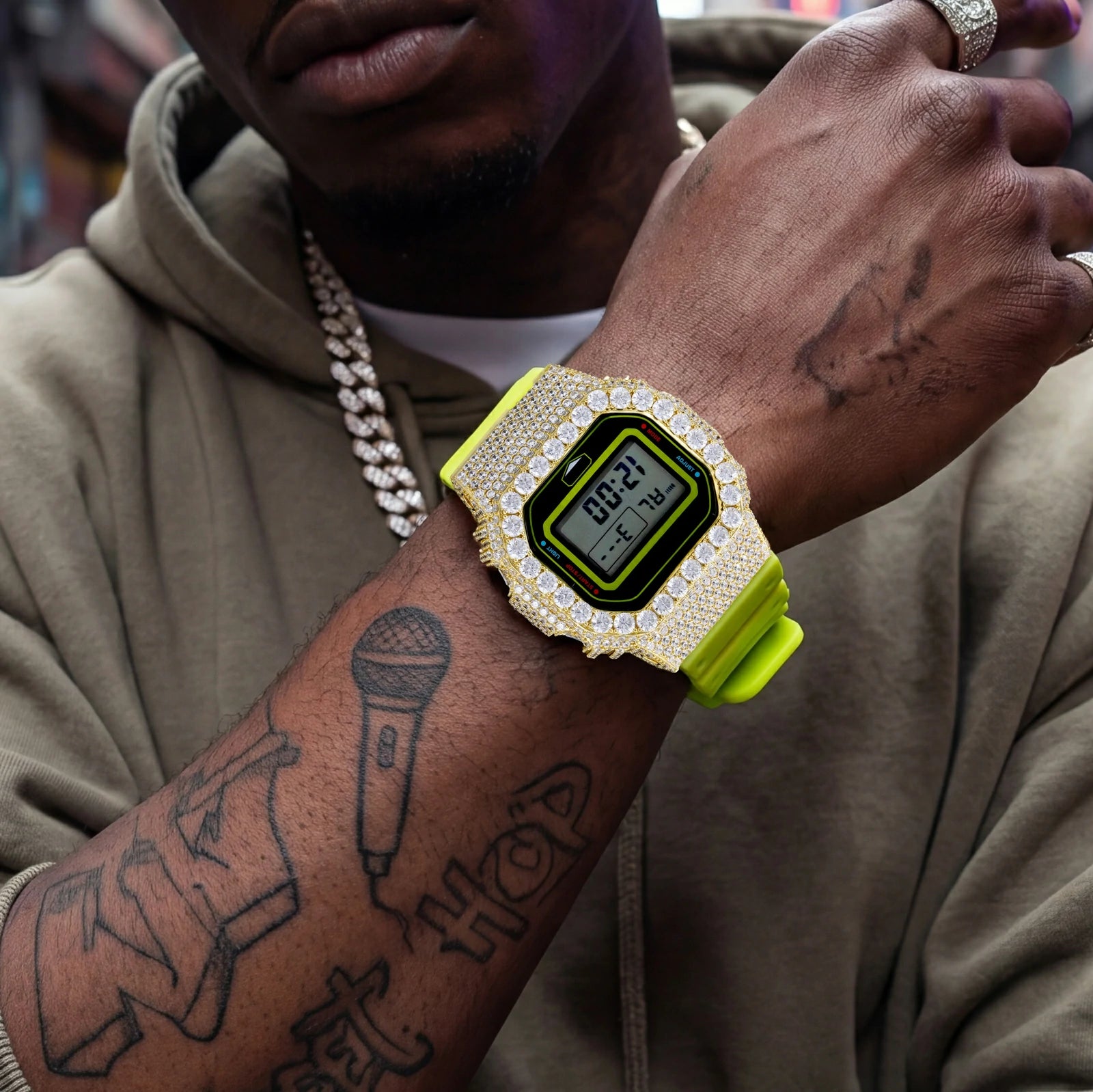 Moissanite Iced Out Hip Hop Bezle For DW5600BBR Watch