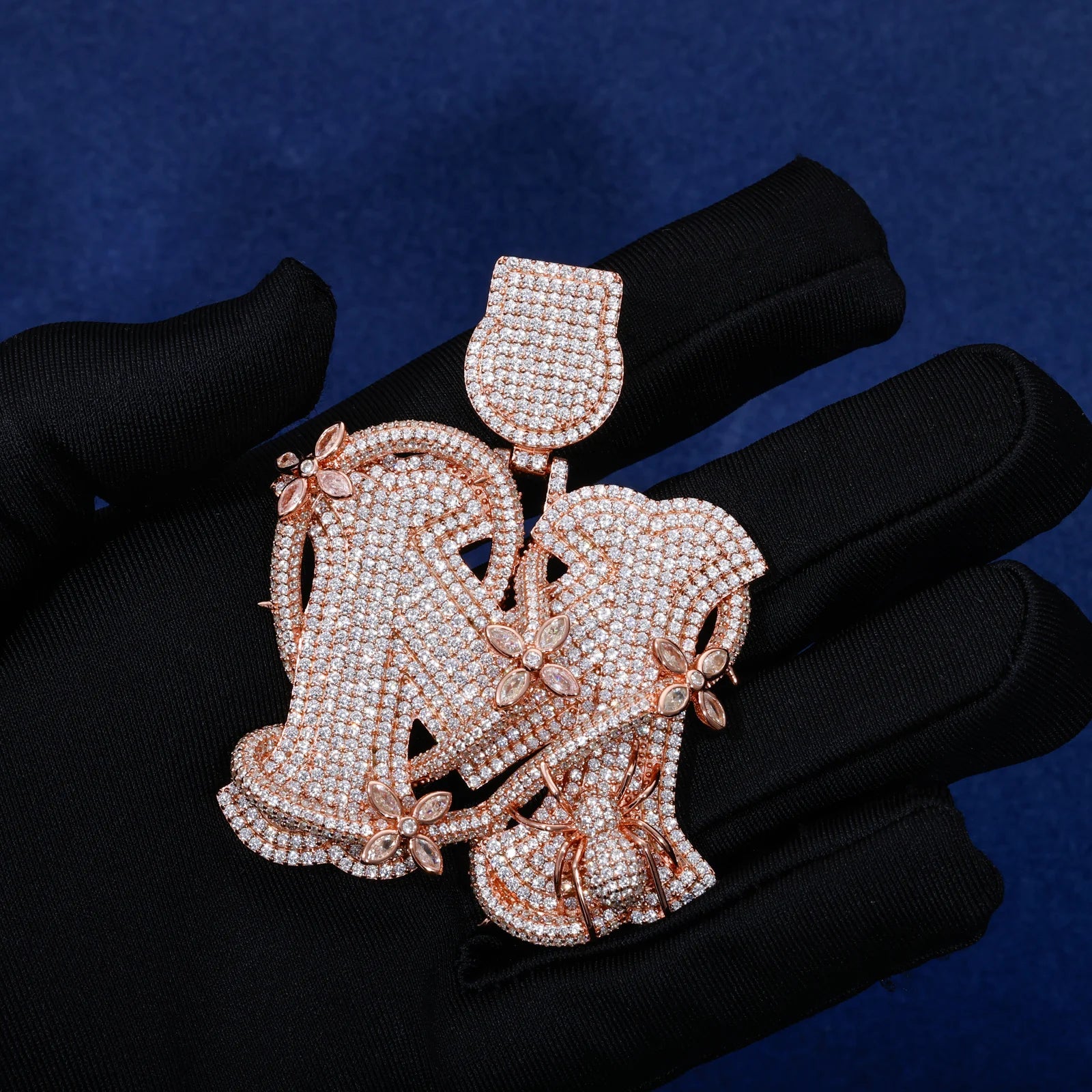 S925 Moissanite Iced Blinged Out  Diamond Letter M Pendant