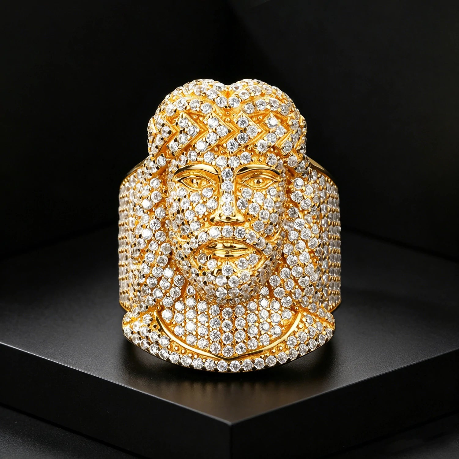 Moissanite Hip Hop Portrait Ring
