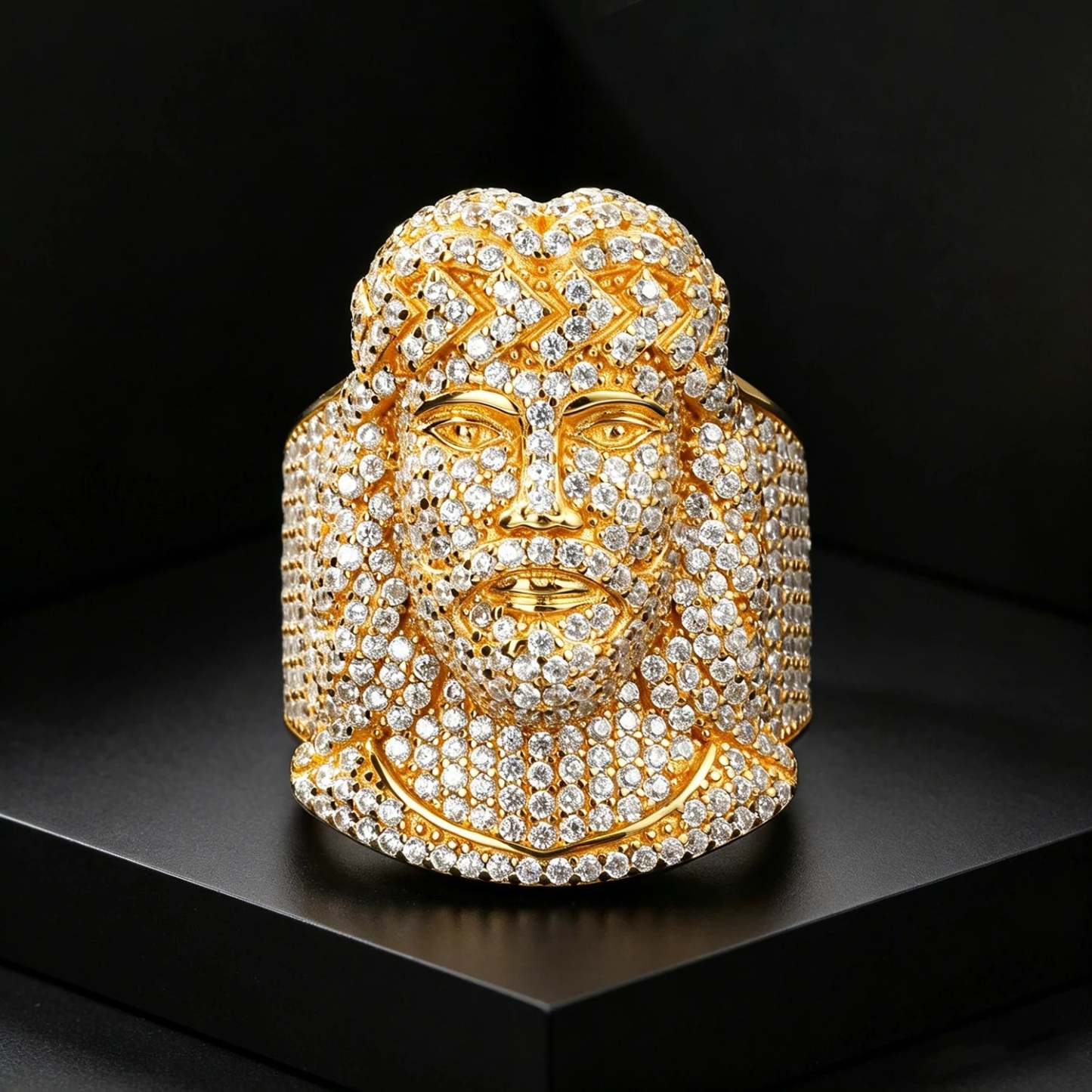 Moissanite Hip Hop Portrait Ring