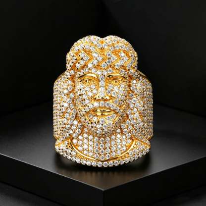 Moissanite Hip Hop Portrait Ring
