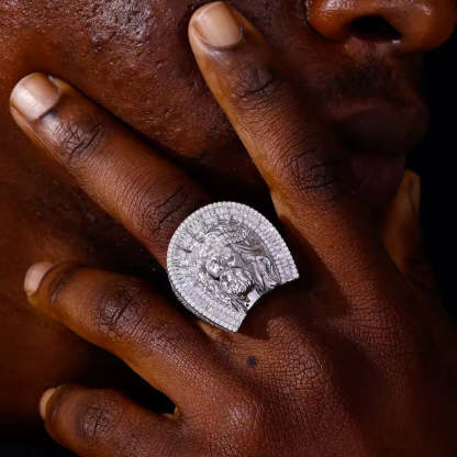 Jesus Face Moissanite Hip Hop Ring