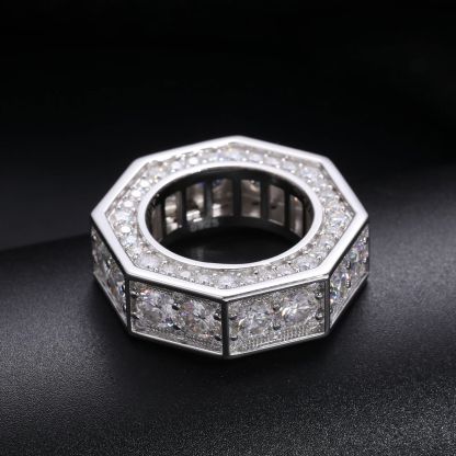 Moissanite Retro Geometric Octagonal Ring