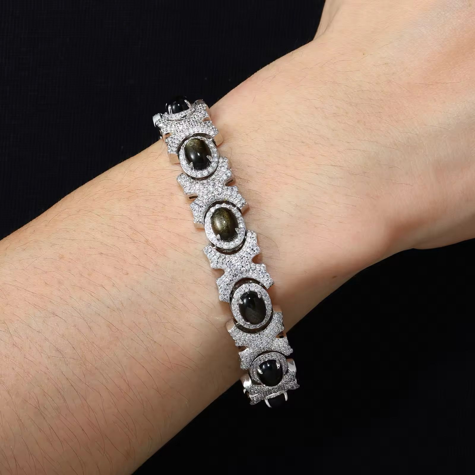 Moissanite Tiger Eye Bracelet