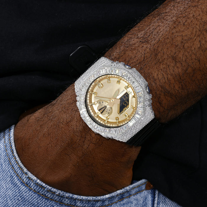 Full Baguette Moissanite Bust Down Bezel for GA2100