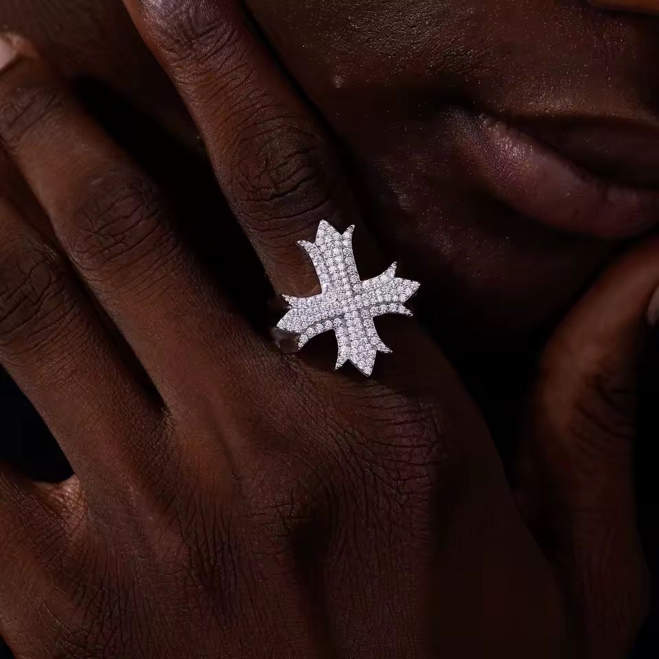Moissanite Cross Ring