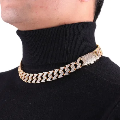 S925 Moissanite Curved Cuban Chain