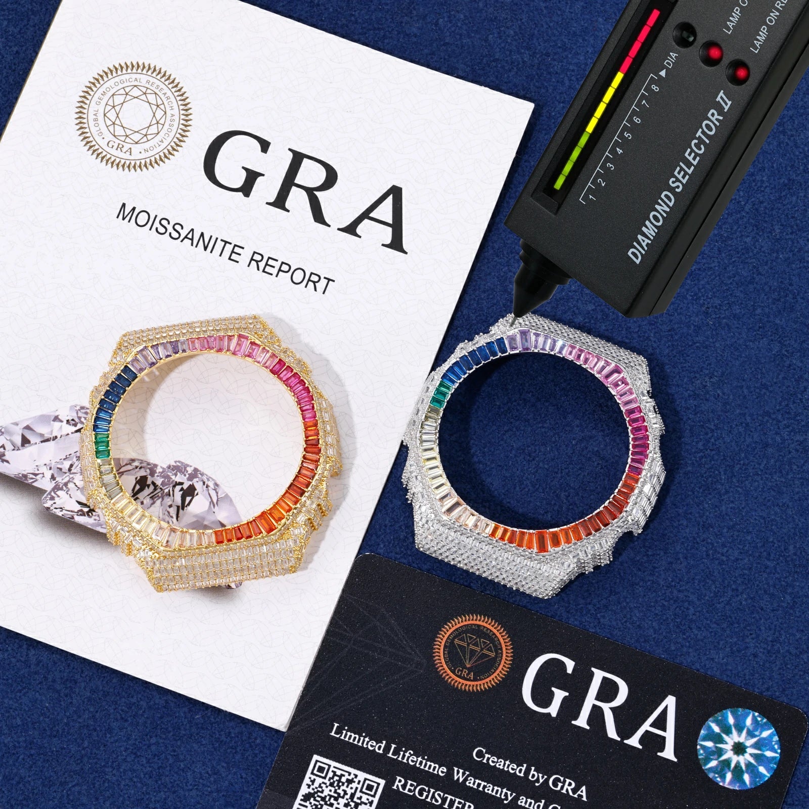 Colorful Baguette Moissanite Bust Down Bezel for GA2100