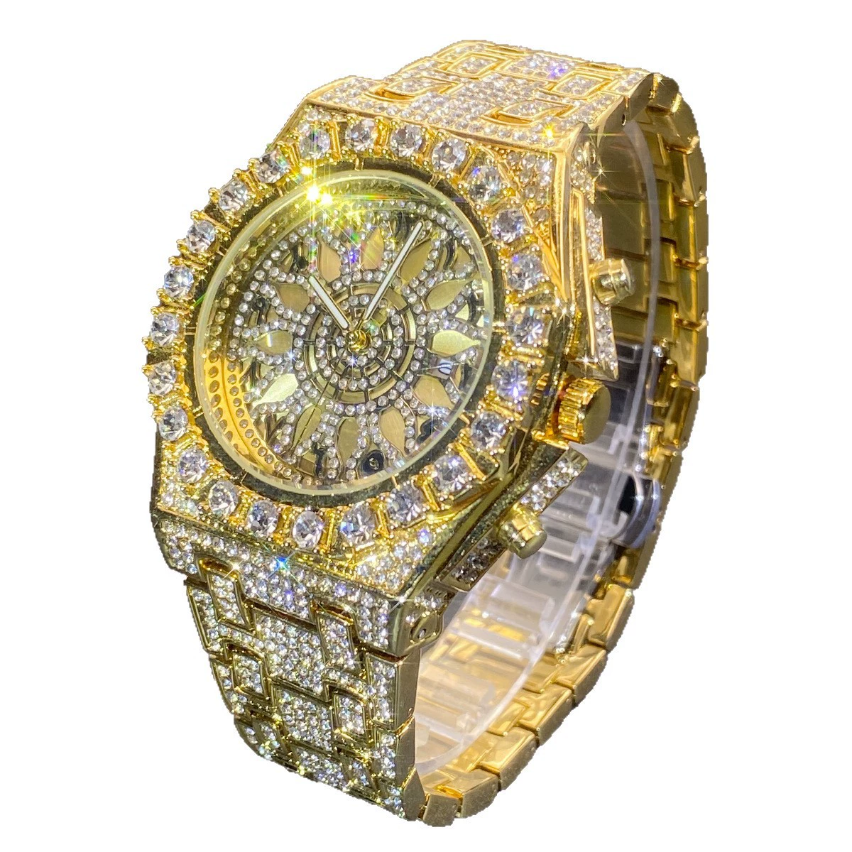 Niche-design moissanite watch with Arabic numeral markers