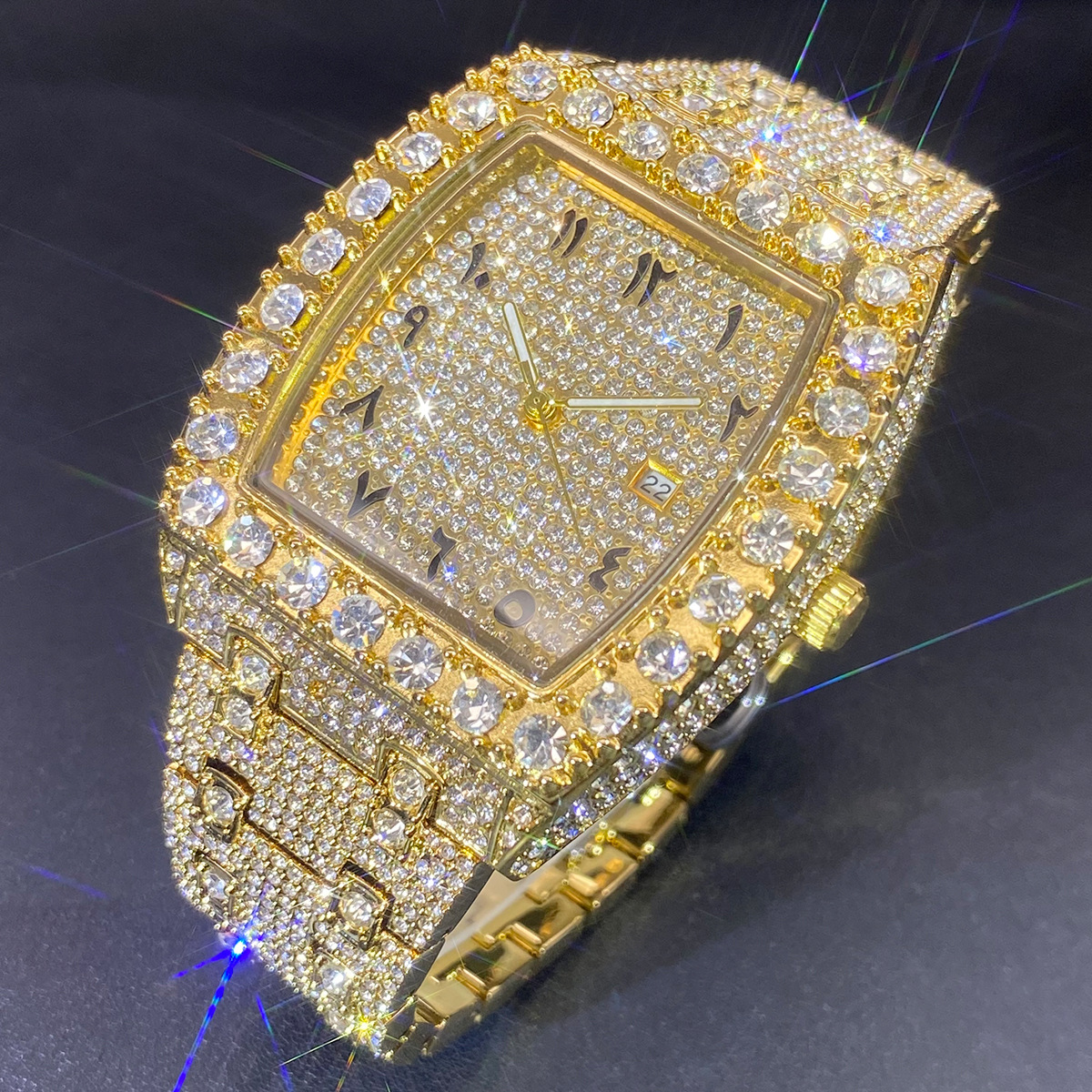 Silver Tonneau Shaped Moissanite Watch