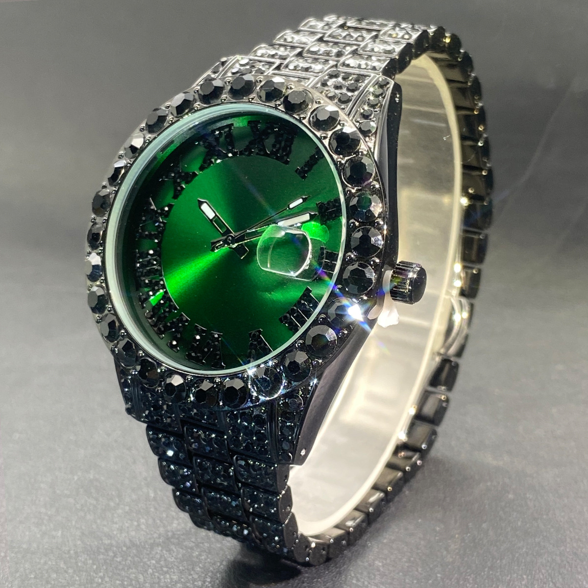 Square Moissanite Bold Roman Numeral Dial Watch