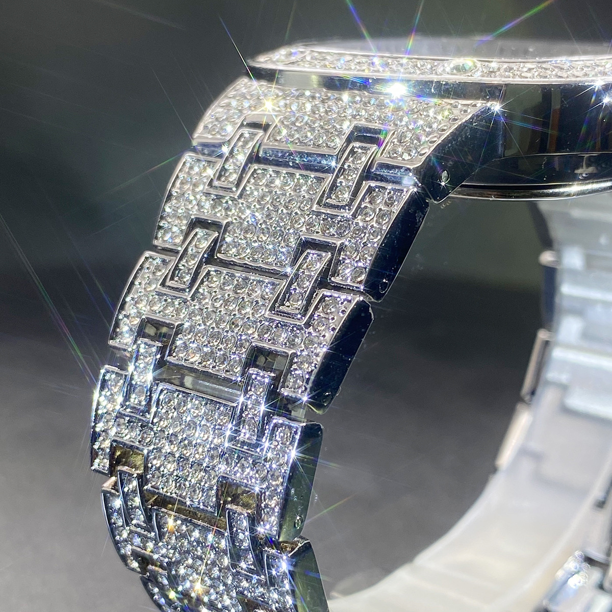 Moissanite Ultra-sparkling Square Quartz Full Diamond Setting Watch